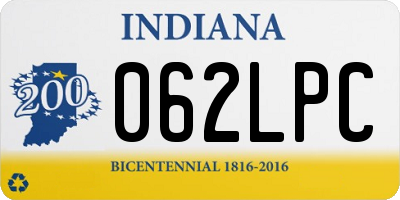 IN license plate 062LPC