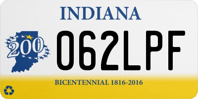 IN license plate 062LPF