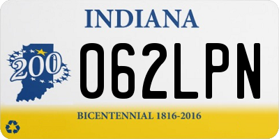 IN license plate 062LPN