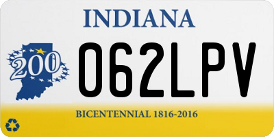 IN license plate 062LPV