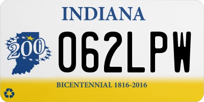 IN license plate 062LPW