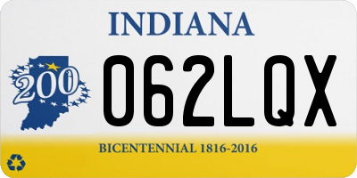 IN license plate 062LQX