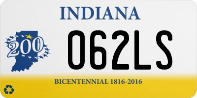 IN license plate 062LS