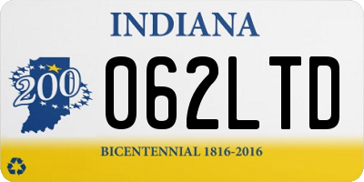 IN license plate 062LTD