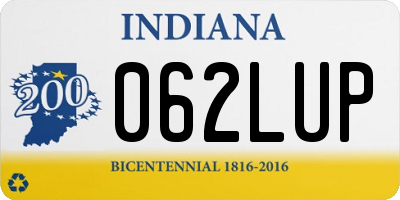 IN license plate 062LUP