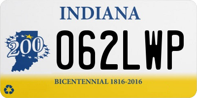 IN license plate 062LWP
