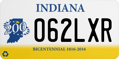 IN license plate 062LXR