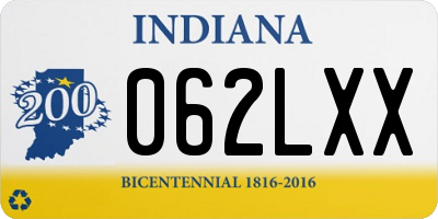 IN license plate 062LXX
