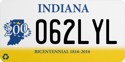 IN license plate 062LYL