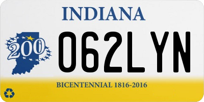 IN license plate 062LYN