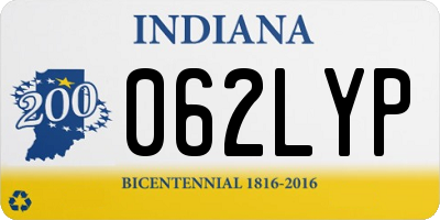 IN license plate 062LYP