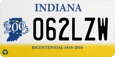 IN license plate 062LZW