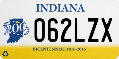 IN license plate 062LZX