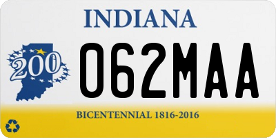 IN license plate 062MAA