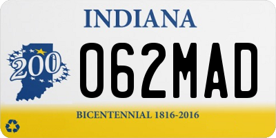 IN license plate 062MAD