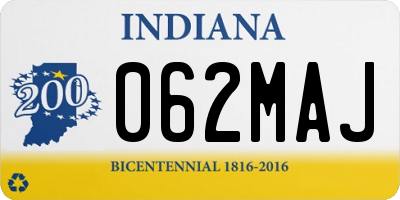 IN license plate 062MAJ
