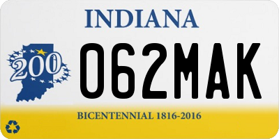 IN license plate 062MAK