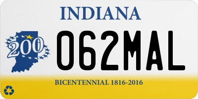 IN license plate 062MAL