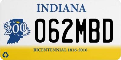 IN license plate 062MBD