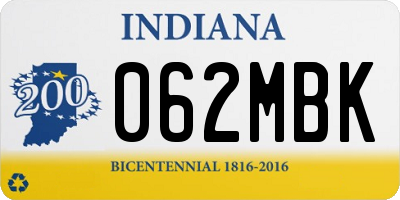 IN license plate 062MBK