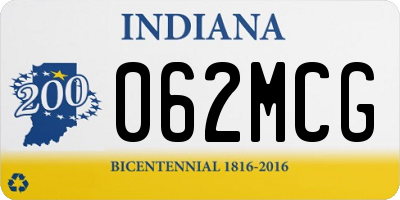 IN license plate 062MCG