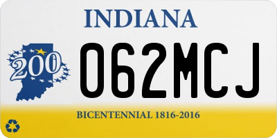 IN license plate 062MCJ