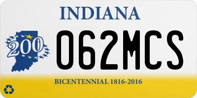 IN license plate 062MCS