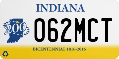 IN license plate 062MCT