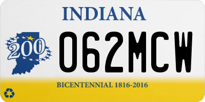 IN license plate 062MCW