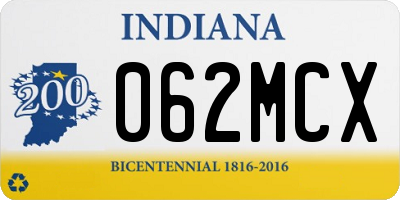 IN license plate 062MCX
