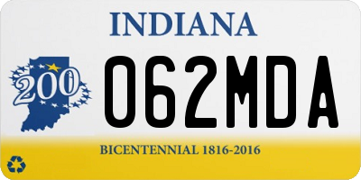 IN license plate 062MDA