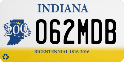 IN license plate 062MDB