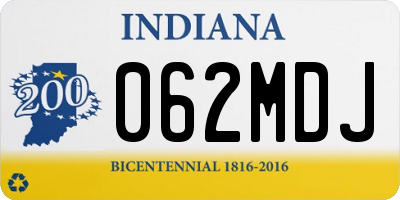 IN license plate 062MDJ