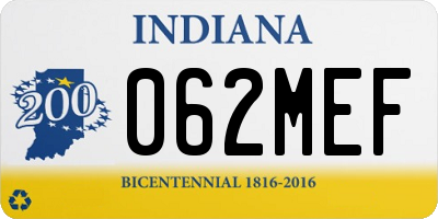 IN license plate 062MEF