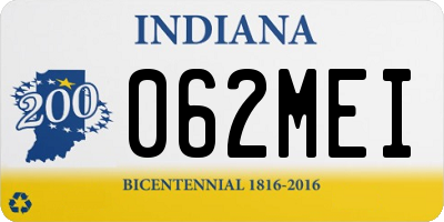 IN license plate 062MEI