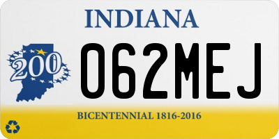 IN license plate 062MEJ