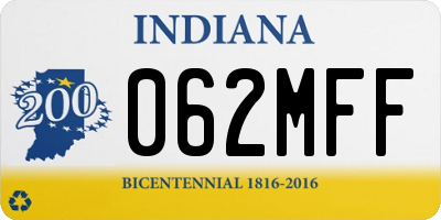 IN license plate 062MFF