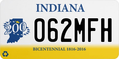 IN license plate 062MFH