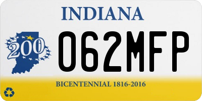 IN license plate 062MFP