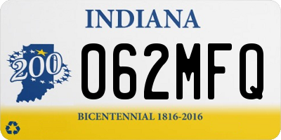 IN license plate 062MFQ