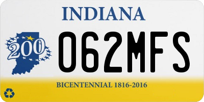 IN license plate 062MFS