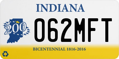 IN license plate 062MFT