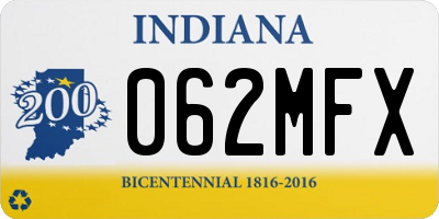 IN license plate 062MFX