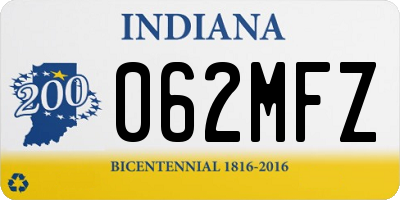 IN license plate 062MFZ