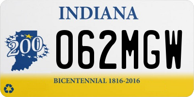 IN license plate 062MGW