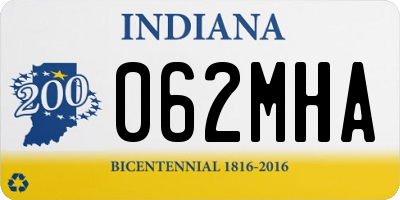 IN license plate 062MHA