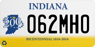 IN license plate 062MHO