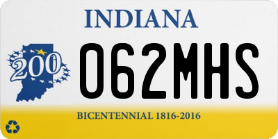 IN license plate 062MHS