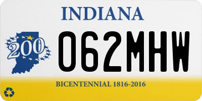 IN license plate 062MHW