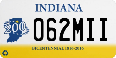 IN license plate 062MII